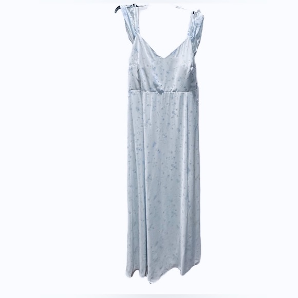 Birdy Grey Devin Dress Dusty Blue Floret 1X NEW NWT BRIDESMAID WEDDING SLIT - Picture 2 of 4